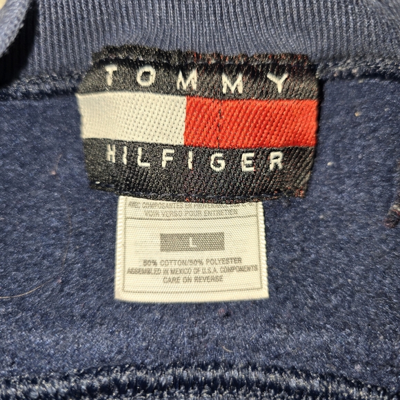 Vintage Classic Tommy (Girl) Hilfiger Dark Blue Crewneck Sweatshirt Size Large L - Picture 3 of 5